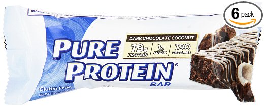 Pure Protein Nutrition Bar, Dark Chocolate Coconut, 1.76 ounce (Pack of 6)