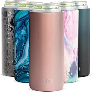 Simple Modern Skinny Can Cooler | Slim Insulated Stainless Steel Drink Sleeve Holder | Insulate Hard Seltzer, Soda, Beer, Energy Drinks | Gift for Women Her | Ranger Collection | Slim 12oz | Rose Gold