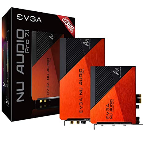 EVGA NU Audio Pro 7.1, 712-P1-AN21-KR, 7.1 Surround, Lifelike Audio, PCIe, RGB LED, Backplate, Designed with Audio Note