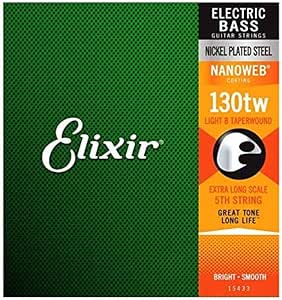 Elixir Strings Electric Bass String NANOWEB Coating, 130, Extra Long Scale, Taperwound