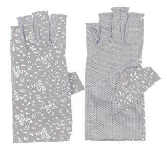 Womens Sunblock Fingerless Gloves Summer UV Protection Driving Cotton Gloves