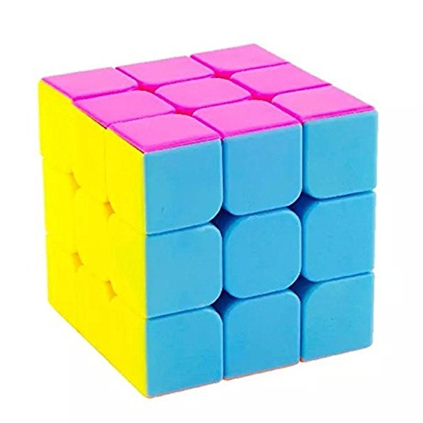 D-FantiX Yj Guanlong Speed Cube 3x3 Stickerless Smooth Magic Cube Puzzles 56 mm Pink