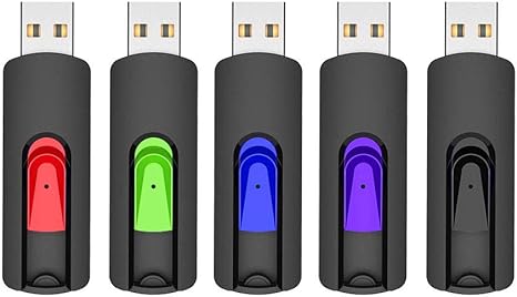 Vansuny 64GB USB Stick USB 3.0 Flash Drive 5Pack Memory Sticks Slide Retractable Thumb Drive (5 Mixed Color, 64GB)