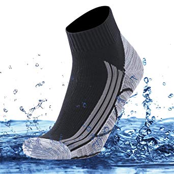 SuMade 100% Waterproof Breathable Socks, Unisex Cushioned Wicking Dry Fit Outdoor Sports Hiking Running Skiing Socks 1 Pair