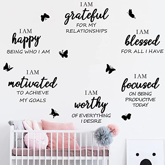 Inspirational Wall Decals Motivational Wall Stickers Vinyl Wall Art with Lovely Fonts Positive Quotes Sayings Wall Decor Daily Affirmations for Men Women Kids (Classic Style, 3)