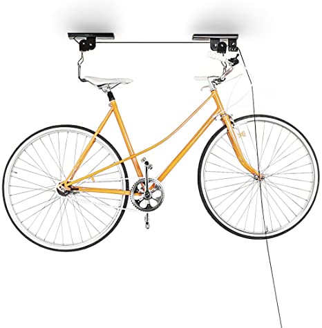 Relaxdays Indoor Storage Bicycle Lift-Up Pulley Lift Basement/Garage Bike Holder