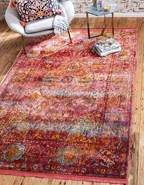 A2Z Rug Red 5' 5 x 8' Feet St. Tropez Collection Traditional and Modern Area Rugs and Carpet