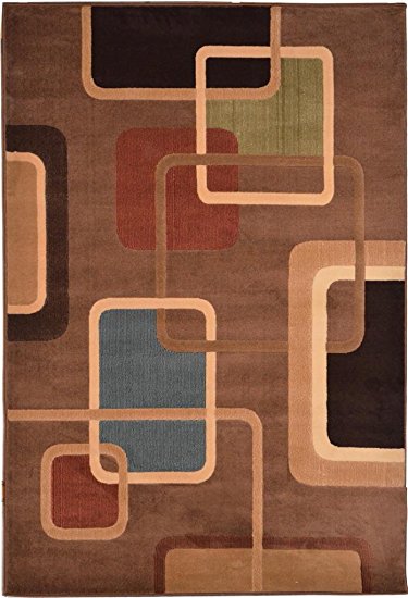 Home Dynamix HD803-500 Catalina Collection Area Rug, 3-Feet 3-Inch by 5-Feet 2-Inch, Brown