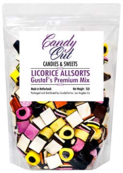 CandyOut Premium Licorice Allsorts Candy 3 Pound in Resealable Bag New Mix