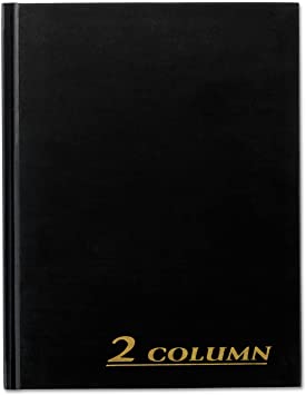 Adams ARB8002M Account Book, 2 Column, Black Cover, 80 Pages, 7 X 9 1/4