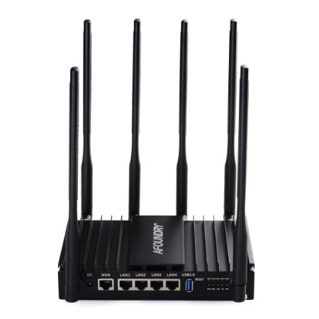 Afoundry Best Wireless Router Fastest High Speed N Cable WIFI Router Built in 6x5dBi Antenna Metal Computer Router Support by 24GHz 5Ghz Home Network Dual Band Routers Black