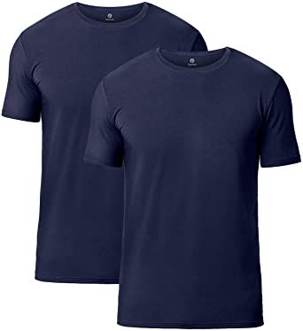 LAPASA Men's Short Sleeve Modal Undershirts Crewneck T-Shirts Solid Plain Tees 2 Pack M07