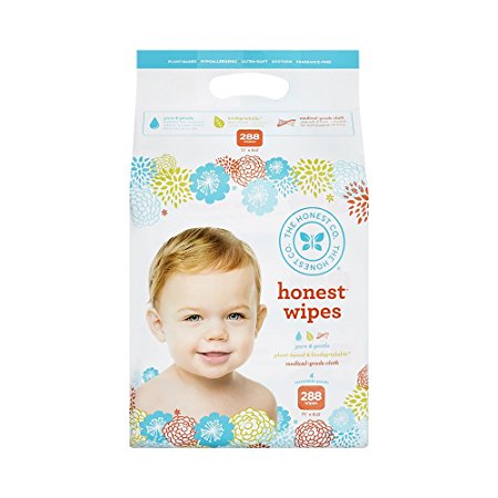 Honest Baby Wipes, Fragrance Free, White, 288 Count