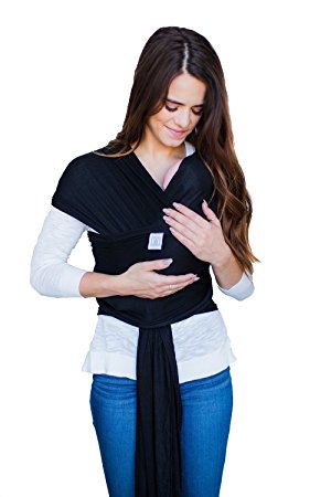 Cotton Baby Wrap – Soft, Stretchy Baby Sling Front Carrier perfect for Infants – Great for Hands-free carrying, breastfeeding, and convenience – BUY 2, GET 1 FREE (Black)