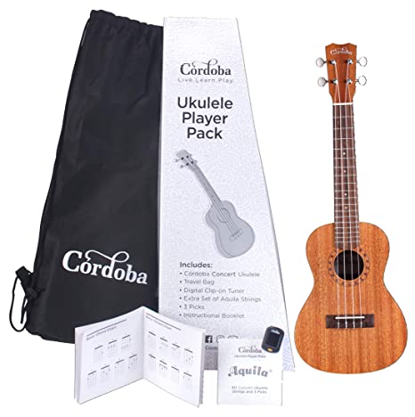 Cordoba Concert Ukulele Player Pack with Travel Bag