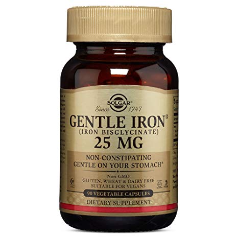 SOLGAR Gentle Iron Vegetable Capsules Bonus, 90 CT