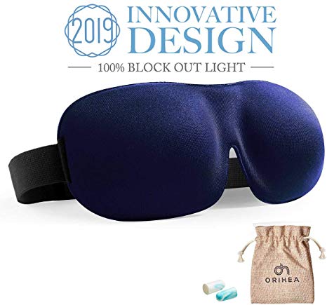 Eye Mask for Sleeping, Woman Sleep Mask, Patented Design 100% Blackout Eye Mask, 3D Contoured Comfortable Eye Cover & Blindfold, Great for Travel/Sleeping (Navy)