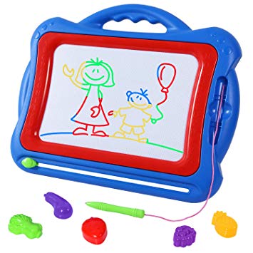 SGILE Magnetic Drawing Board, Doodle Board Drawing Writing Sketching Pad for Toddlers Kids, Blue