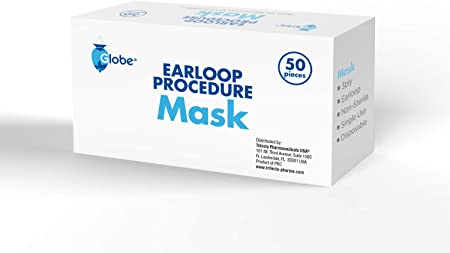 GLOBE 3 Ply Medical Procedure Face Mask 50 pc/Box (USA Seller) Qualified as Medical