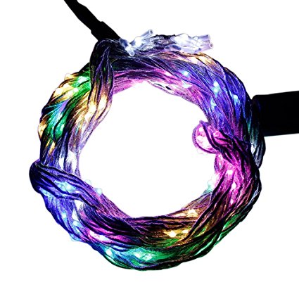 Zitrades christmas lights party string lights 200led for Outdoor indoor string lights led silver vine starry fairy multicolor decorative light, patio, Gardens, Christmas Trees, flower, decoration, Wedding, pink, bedroom with 12v power adapter