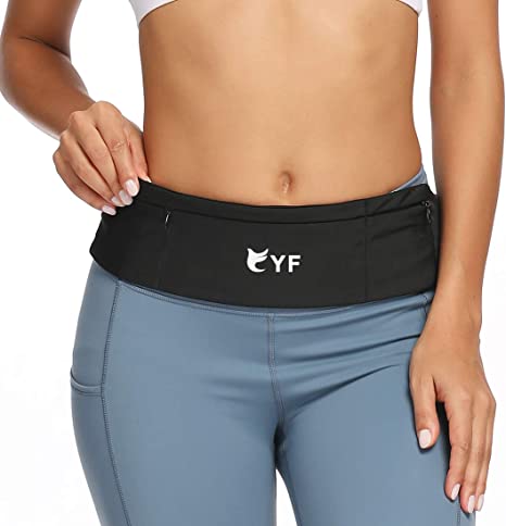 YF Running Belt for Men Women, Running Fanny Pack, Adjustable Bounce Free Slim Belt for All iPhone/Android, Waist Packs Phone Holder Money Key Pouch, Suitable for Workout/Gym/Exercise/Travel/Walking