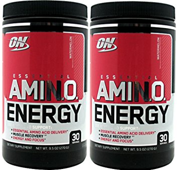 Optimum Nutrition Essential Amino Energy - Watermelon 9.5 oz (Pack of 2) ,30 Servings each