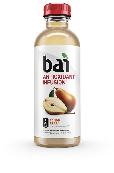 Bai Congo Pear, Antioxidant Infused Beverage, 18 Ounce (Pack of 6)