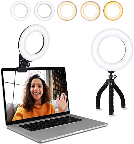 Ring Light, ACMEZING Video Conference Lighting Kit 3200k-6500K Dimmable LED Ring Light Clip on Laptop Computer Monitor for Zoom Meeting/Remote Working/Video Calls/Live Streaming/YouTube Video/Makeup/TikTok