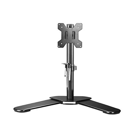 Suptek Single LED LCD Monitor Free-Standing Desk Stand Heavy Duty Adjustable Mount for 1 / One Screen up to 27 inch (ML6401)