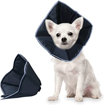 Dunhuang Dog Cone After Surgery with Fluorescent Strip Cat Recovery Collar Elastic Loops-Protective for Wound Healing (S)