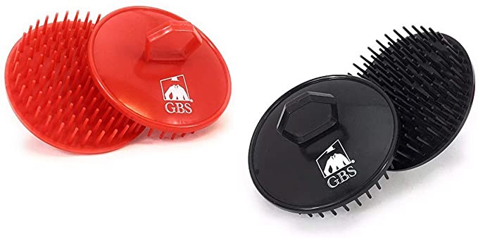 GBS Soft Red & Black 2 Pack Scalp Massage Brush - Promotes Healthy Hair for Women and Men, Grooming Brush, Massage Brush for Sensitive Scalp-Anti Dandruff Brush, Scalp care Brush, Helps in Hair Growth