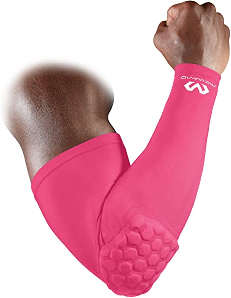 Mcdavid 6500 Hex Padded Arm Sleeve, Compression Arm Sleeve w/ Elbow Pad for Football, Volleyball, Baseball Protection, Youth & Adult Sizes, Sold as Single Unit (1 Sleeve)