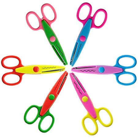 HOMEE Safe Paper Edging Scissors for Kids 6PK