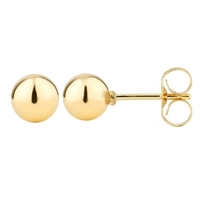 14K Gold Filled 4mm Round Ball Stud Earrings