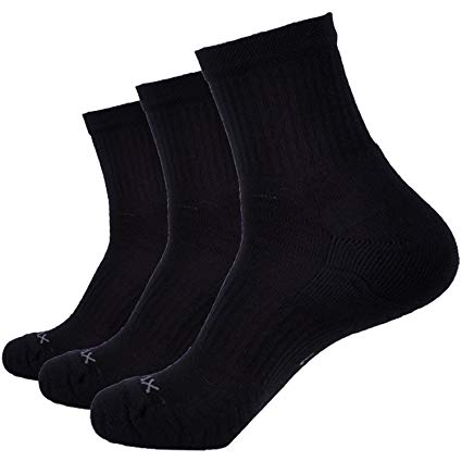 SOLAX Men's COOLMAX Breathable Quarter Performance Athletic Socks Quick Dry