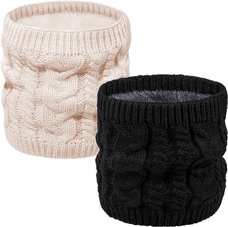 Loritta Neck Warmer Winter Warm Infinity Scarf Double-Layer Thick Fleece Windproof Scarves Gifts for Women Men
