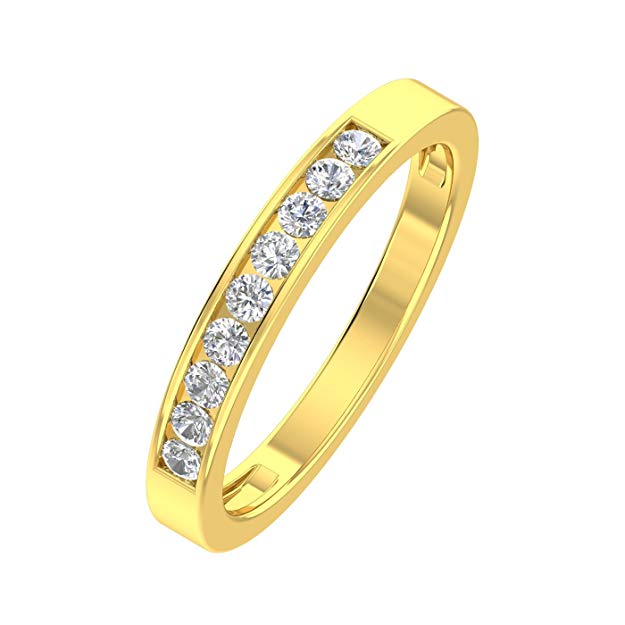1/4ctw Diamond Channel Wedding Band in 10k Gold