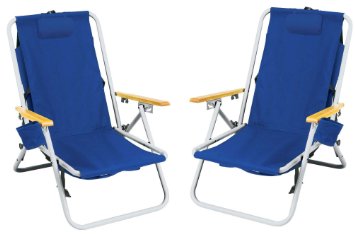 Set of Two Steel Backpack Chairs - Electric Blue