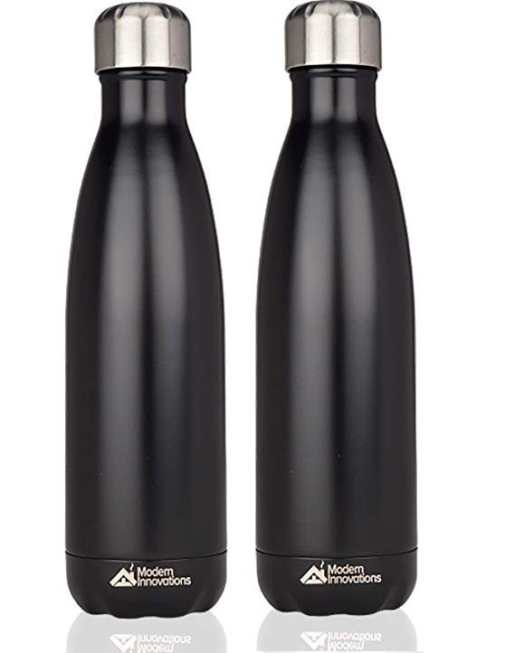 Modern Innovations 17 Ounce Stainless Steel Water Bottles, Vacuum Insulated Double Walled Leak Proof Sports Water Bottle