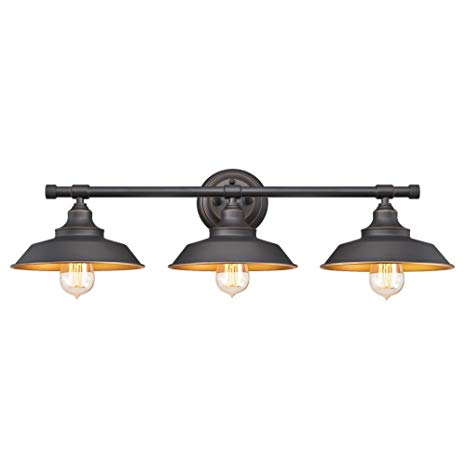 Westinghouse Lighting 6344900 Iron Hill Three-Light Indoor Wall Fixture Oil Rubbed Bronze Finish