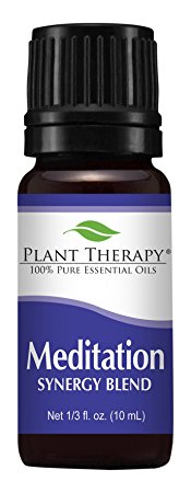 Plant Therapy Meditation Synergy Essential Oil Blend. 100% Pure, Undiluted, Therapeutic Grade. Blend of: Ylang-Ylang, Patchouli, Frankincense, Clary Sage, Sweet Orange and Thyme. 10 ml (1/3 oz).