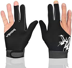 Man Woman Elastic 3 Fingers Show Gloves for Billiard Shooters Carom Pool Snooker Cue Sport - Wear on The Right or Left Hand 1PCS