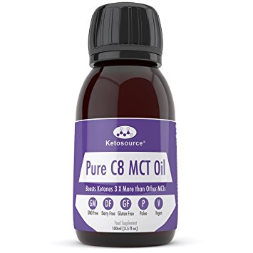 Premium C8 MCT Oil | Boosts Ketones 3X More Than Other MCTs | Highest Purity C8 MCT Available 99.8% | Paleo & Vegan Friendly | Gluten Free | BPA-Free Bottle | Pure Caprylic Acid | Ketosource®