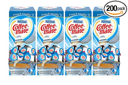 Nestle Coffee-mate Coffee Creamer, French Vanilla, liquid creamer singles, Pack of 200