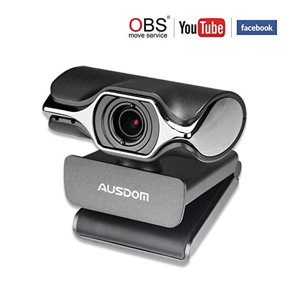 Webcam Streaming 1080P Ausdom UPGRADED AW620 Pro Web Camera for Desktop PC Laptop Computer with Nosie Cancelling Microphone USB Plug and Play for Windows Mac Skype OBS Live Streaming Youtube Twitch