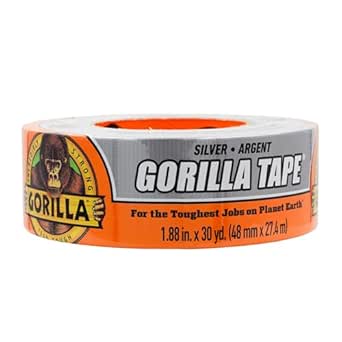 Gorilla Tape, Silver Duct Tape, 1.88" x 30 yd, Silver, (Pack of 1)