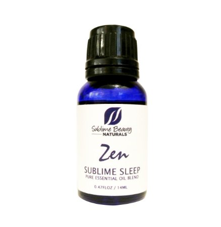 Zen SUBLIME SLEEP Essential Oil Blend, 14 ml. Aromatherapy Blend for Inhaling or Topical Use to Help Sleep.