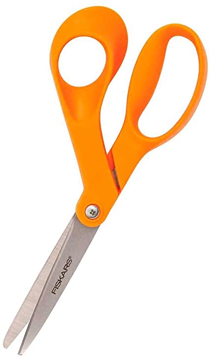 Orange-Handled Scissors, 7 Inch, Orange