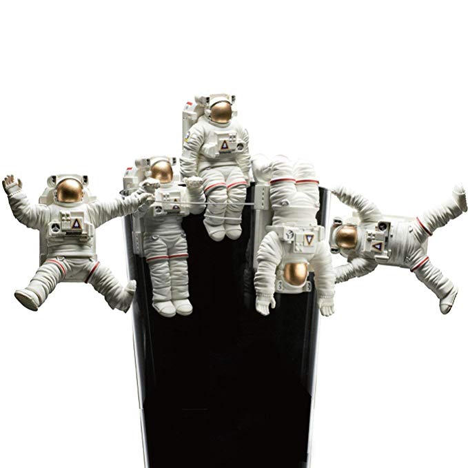 Kitan Club Putitto Astronaut Cup Toy - Blind Box Includes 1 of 5 Collectable Figurines - Hangs on Thin, Flat Edges - Authentic Japanese Design - Made from Durable Plastic