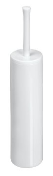 mDesign Slim Toilet Bowl Brush and Holder for Bathroom Storage - White